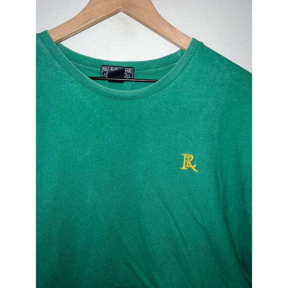 Y2K Polo Jeans Shirt Company Quality Denim Goods Green Tee 2000s XL X-Large - Picture 2 of 7